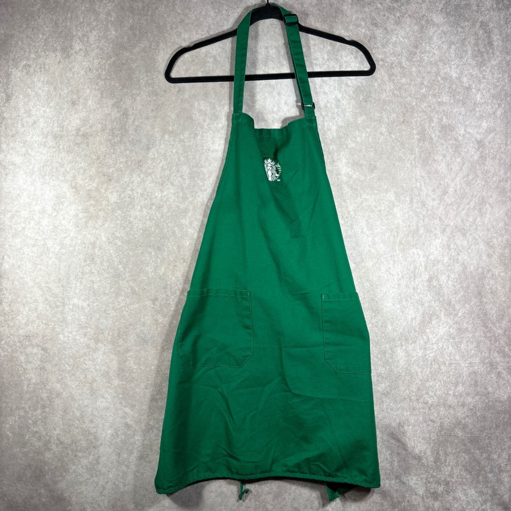 Starbucks Apron Unisex OS Green Barista Employee Uniform Siren Logo Pockets Work